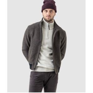 Rodd and Gunn Barrhill Jacket, wool tweed houndstooth bomber jacket  size medium